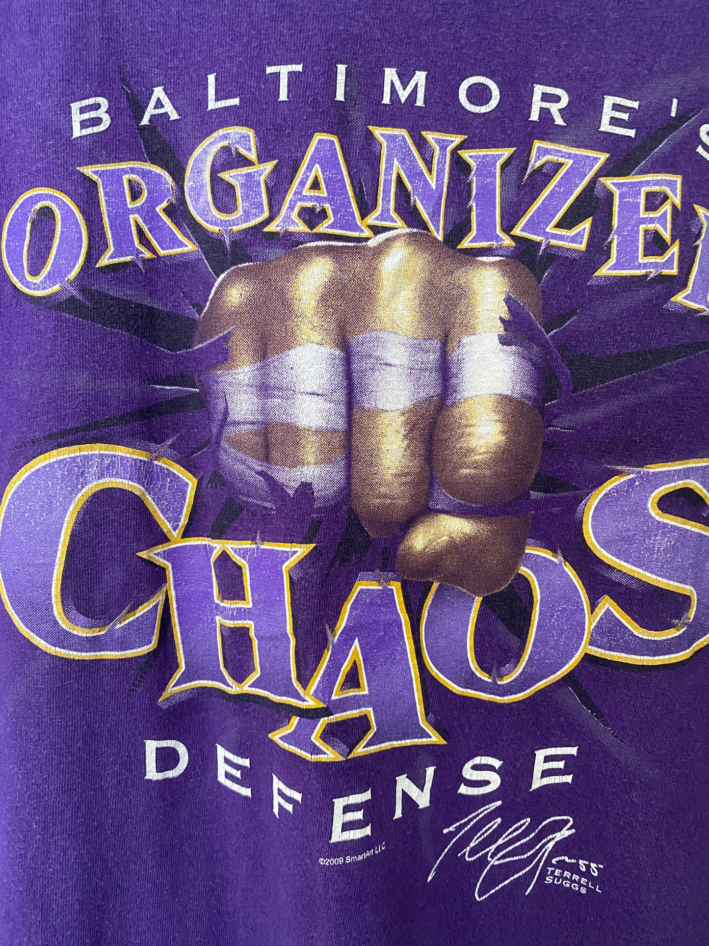 Baltimore Ravens Football 'Organised Chaos Defense' T-Shirt - M