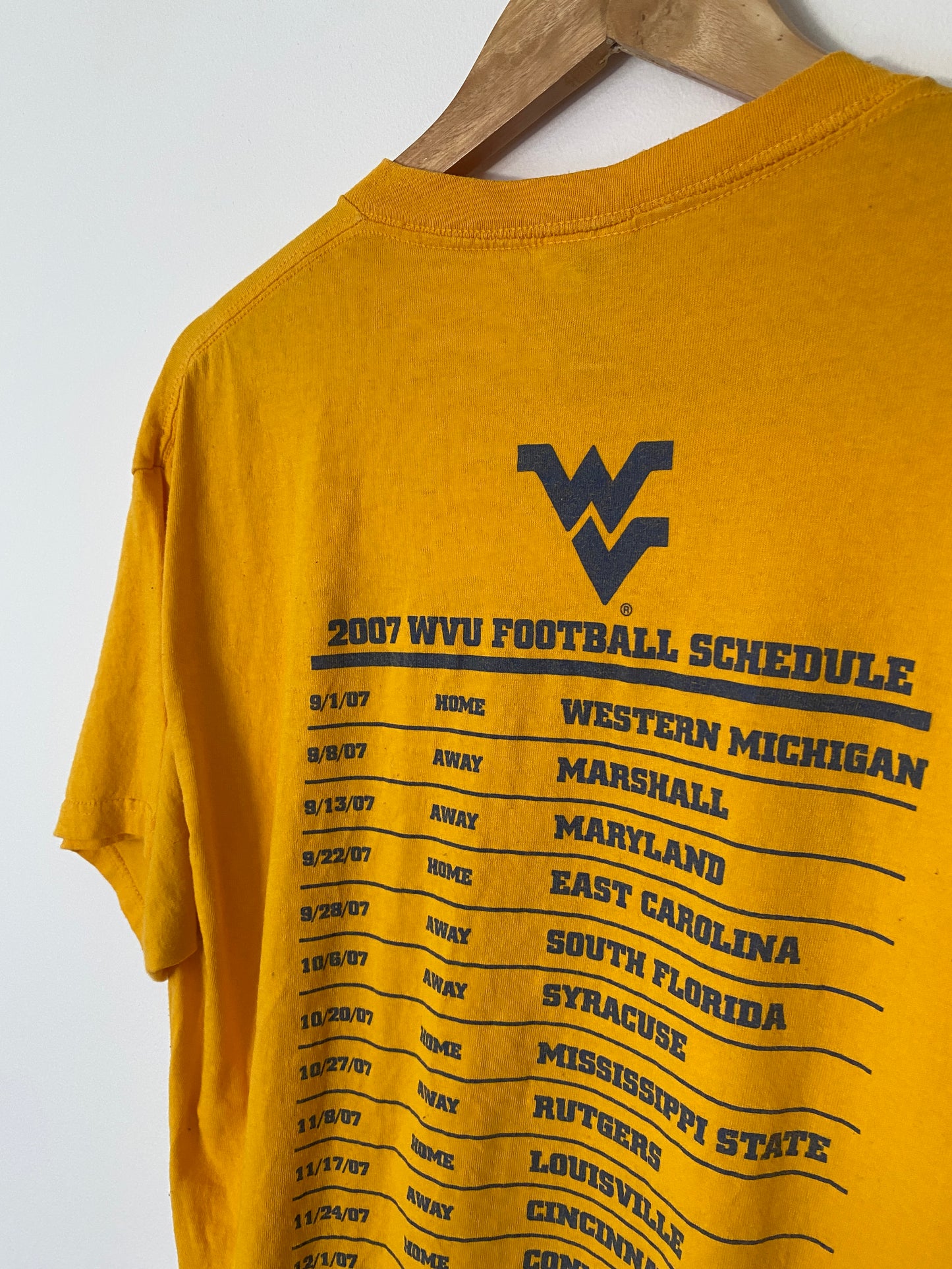 WVU Football Schedule T-Shirt - L